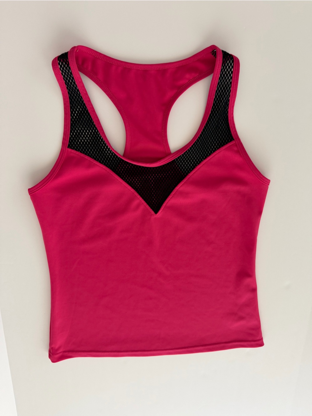 POP Fit Hot Pink Active Top with Black Mesh | Adult L